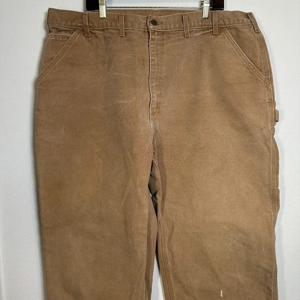 Carhartt Carpenter Pants Mens 44x30 Brown Vintage B11 BRN Duck Canvas Made USA